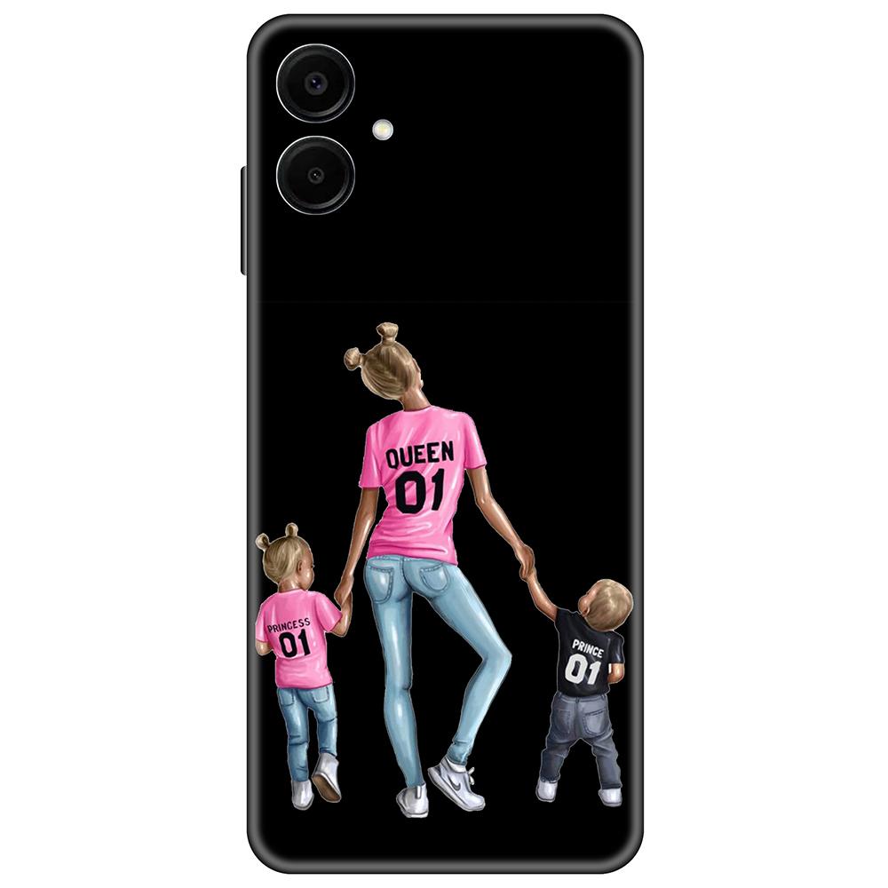 for Samsung Galaxy A06 Black Case Cute Luxury 6.7inch Cases on GalaxyA06 Soft tpu Cover shockproof Bumper