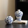 Ceramic Vase Blue and White Porcelain Gourd-shaped Teapot Flower Vase Flower Arrangement Accessories Chinese-style Retro Bottle