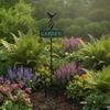 Garden Stake Sign with Bird Topper Sturdy Metal Decor High-Quality