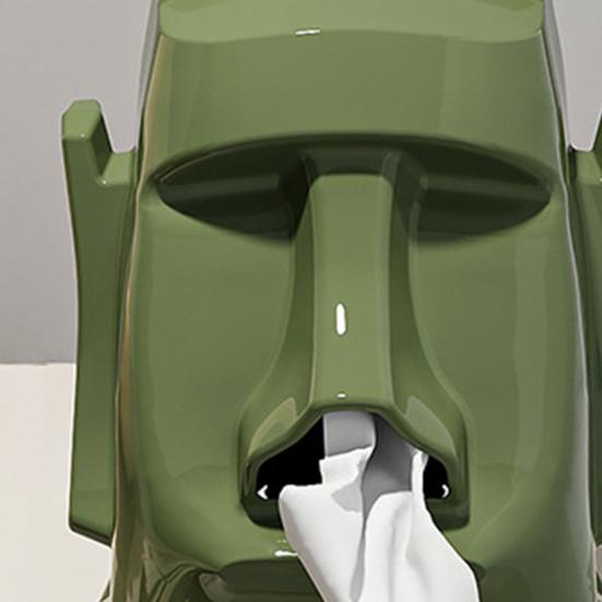 Tissue Box Stone Style Design Tissue Holder Wearing Headphones Easy To Clean Tissue Box Holder Artistic Home Decor