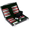 Backgammon de Voyage - ENGELHART - Modèle 11" - Valise en Simili Cuir - Feutres - Vert/Rouge/Blanc