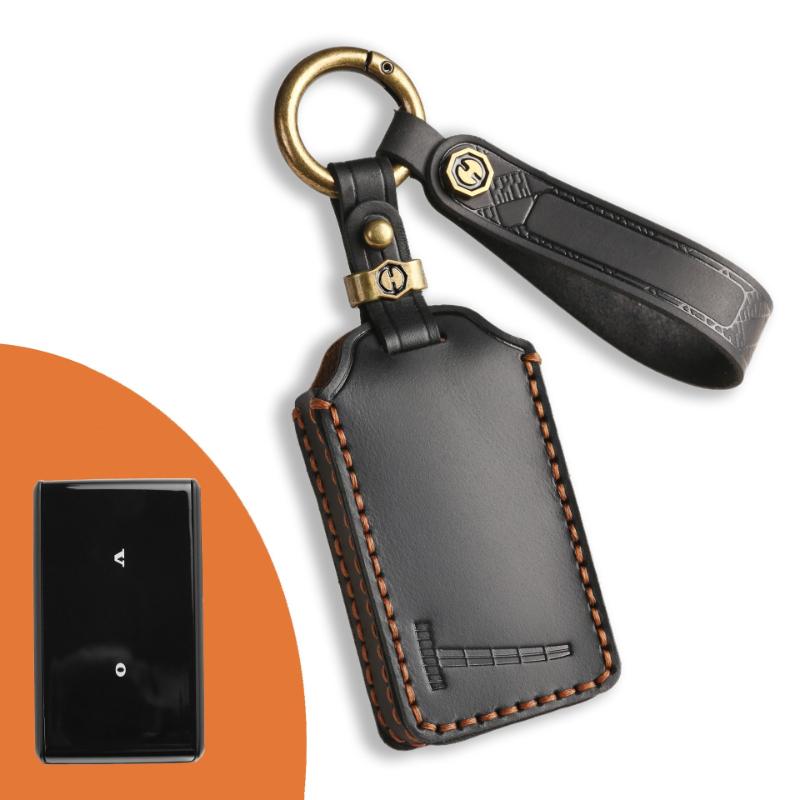 

Genuine Leather Full Cover Car Key Case for Volvo EX30 2025 EX30 Ultra Plus, Anti-Scratch Shockproof Key Fob Cover with Lanyard