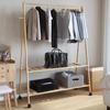 VidaXL Porte-vêtements et étagères roulettes 132x45,5x155,5cm bambou, porte-manteau, porte-manteau avec étagère, 4008911