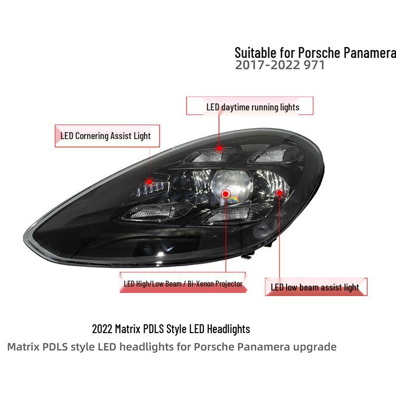 LED Headlights Upgrade for 2017-2022 Porsche Panamera: Modernize with Daytime Running Lights