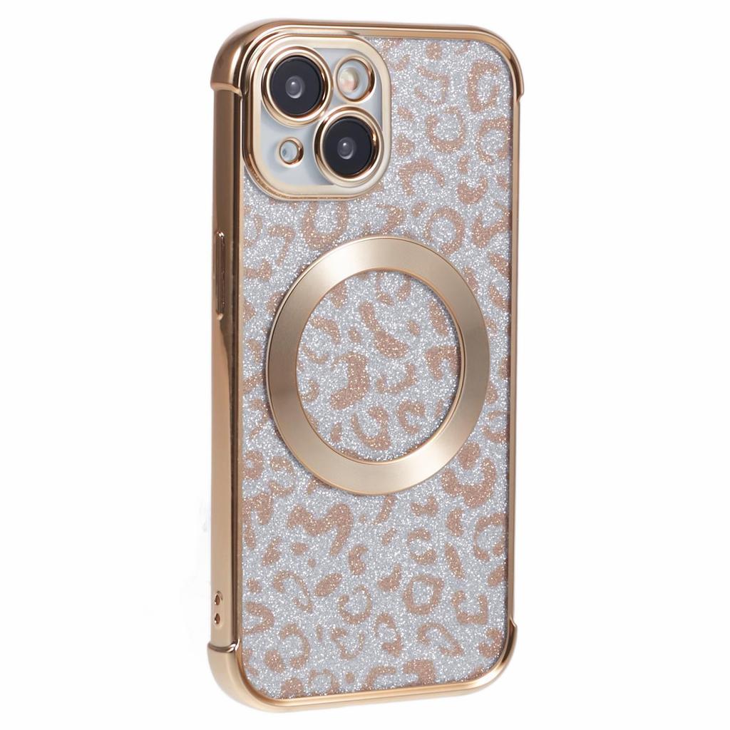 HRF Serie für iPhone 14 TPU Hülle Leopard Galvanisierte Abdeckung Kompatibel mit MagSafe