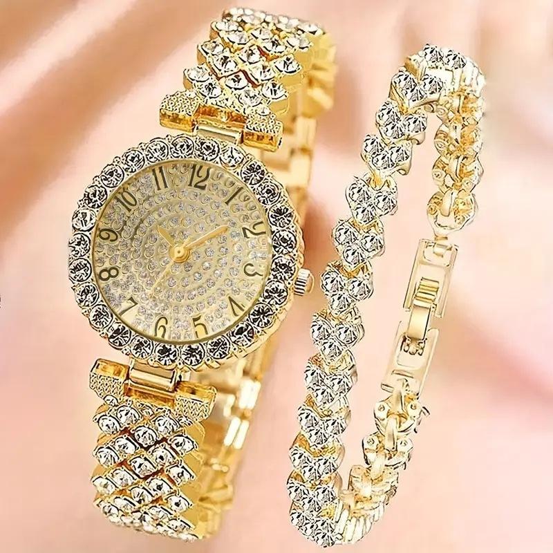 Ladies Watch Diamond Jewelry Watch, Women's Watch Quartz Watch Digital Watch Necklace Watch Set