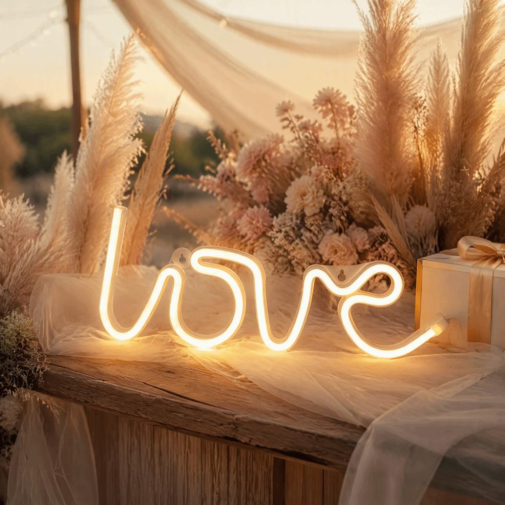 USB or Battery Powered Neon Sign Lamp Warm Light LED Neon Sign Neon Wall Sign  Wedding Decoration