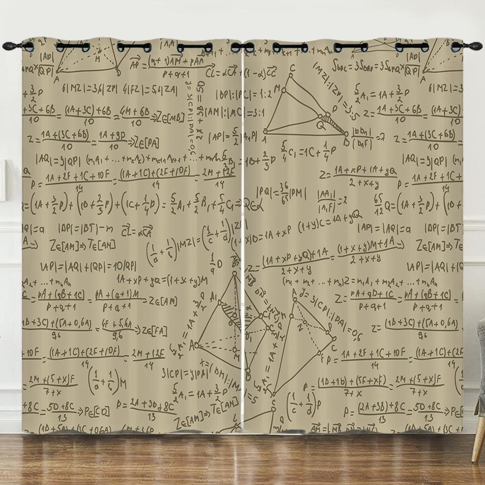 Zasłona Geometryczna Wzór Liczbowy Drukowanie Cyfrowe 3D Zasłona zaciemniająca Przelotki
