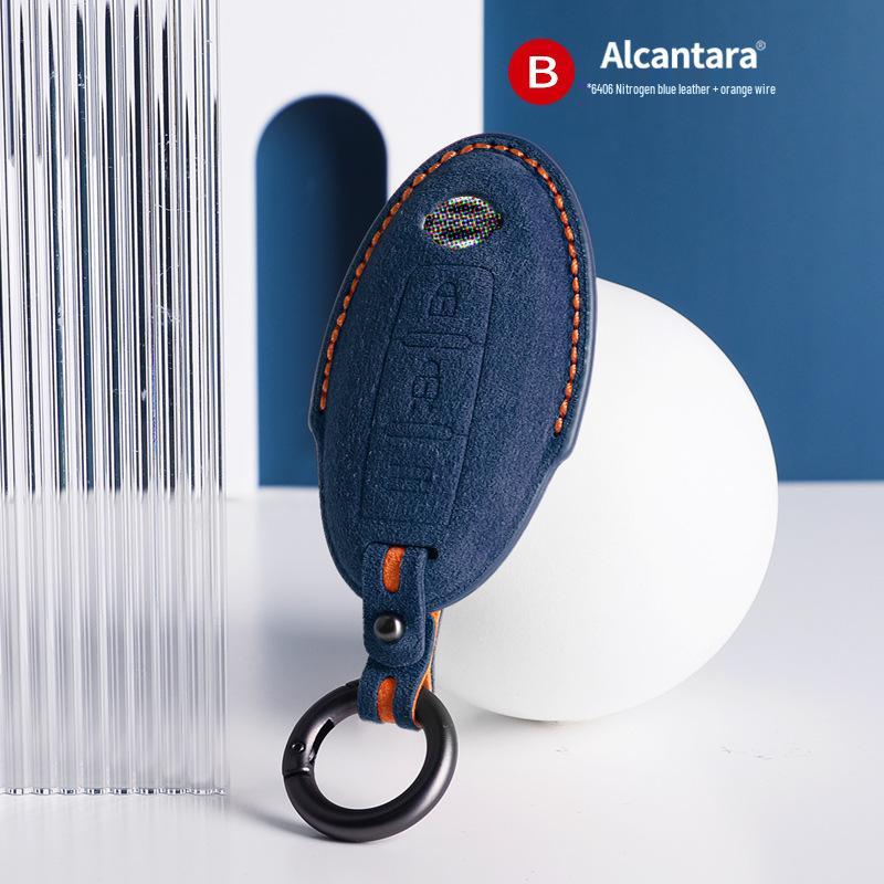Nissan X-Trail, Kicks, Sylphy, Bluebird Alcantara Suede Key Case Cover