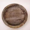 Retro Wooden Storage Tray Beveled Edge Tray Round Candlestick Wooden Tray Fruit Bread Snack Dinner plate Home Table Decoration