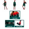 Women's Festive Xmas Elf Outfit Velvet Cosplay Costume With Bells