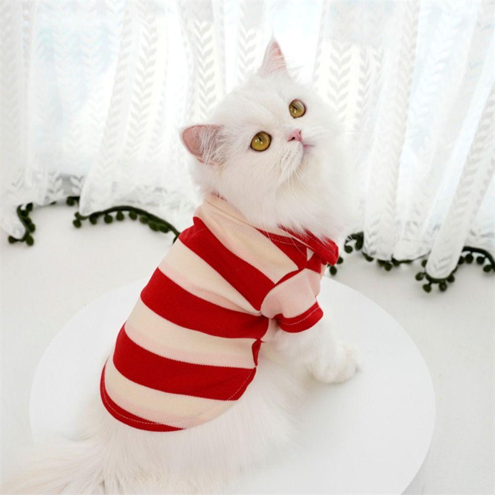Outfits Casual Dog Stripe Sweatshirt Cotton Fabric Two-Footed Cat T-shirt Undershirt Vest Pet Clothing Chihuahua
