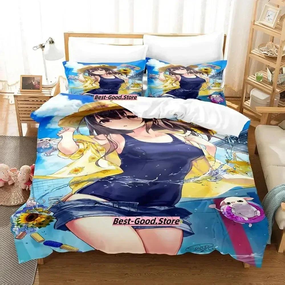 Takafuji Kako Bedding Set Single Twin Full Queen King Size Bed Set Adult Kid Bedroom Duvetcover Sets Anime Girls Bed