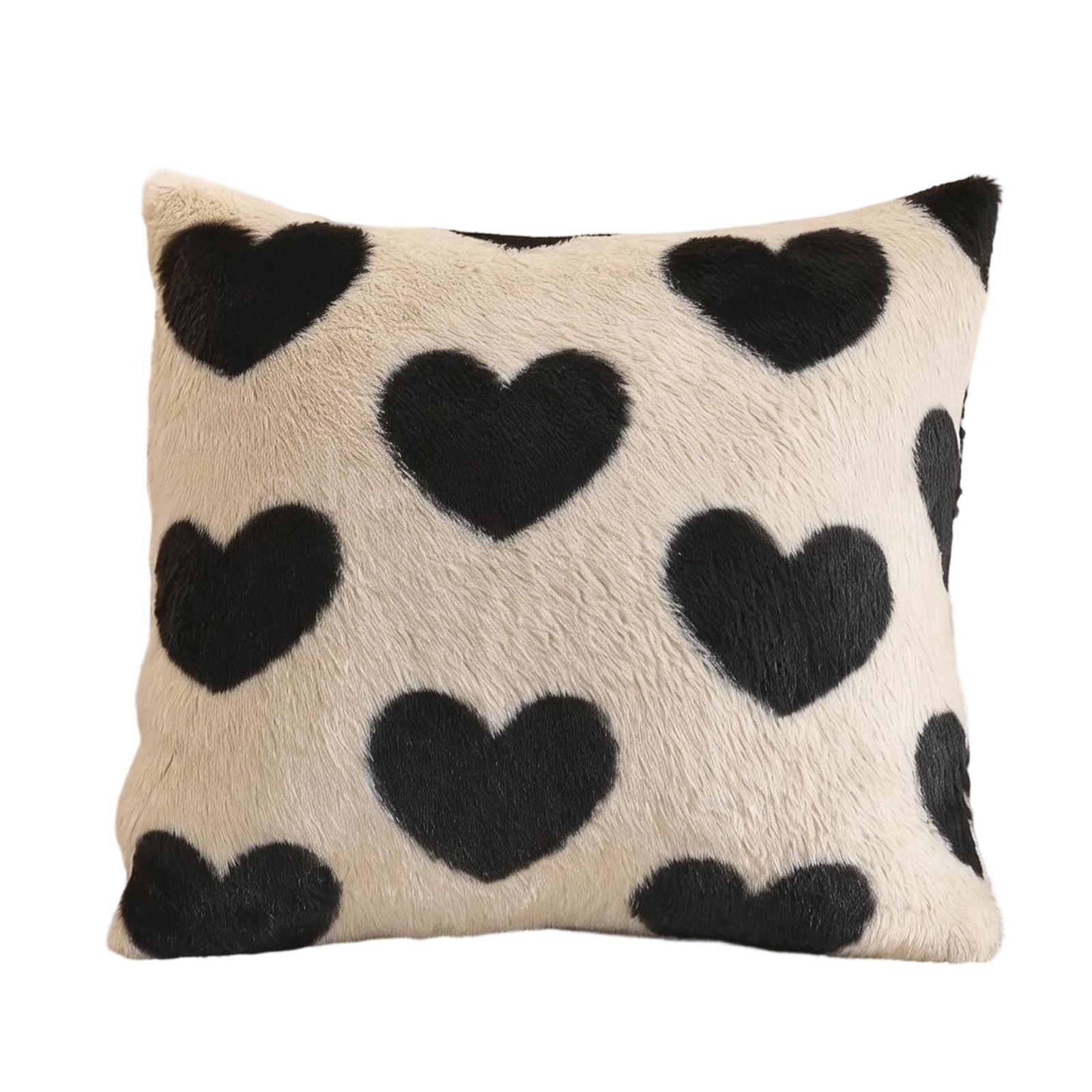 

Valentine s Day Pillow Cover, 17.7 X 17.7 Inches, Heart Pattern With Red Embroidery, Soft Faux Wool Pillow Cover, Perfect For Sofas, Bedrooms One Size бежевый