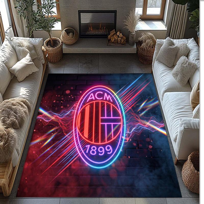 AC Mailand Bedruckter Flanell Teppich Rutschfest Weicher Polyester Boden Teppich Indoor Dekor Matte für Schlafzimmer Wohnzimmer Sofa Spielzimmer Heimdekoration