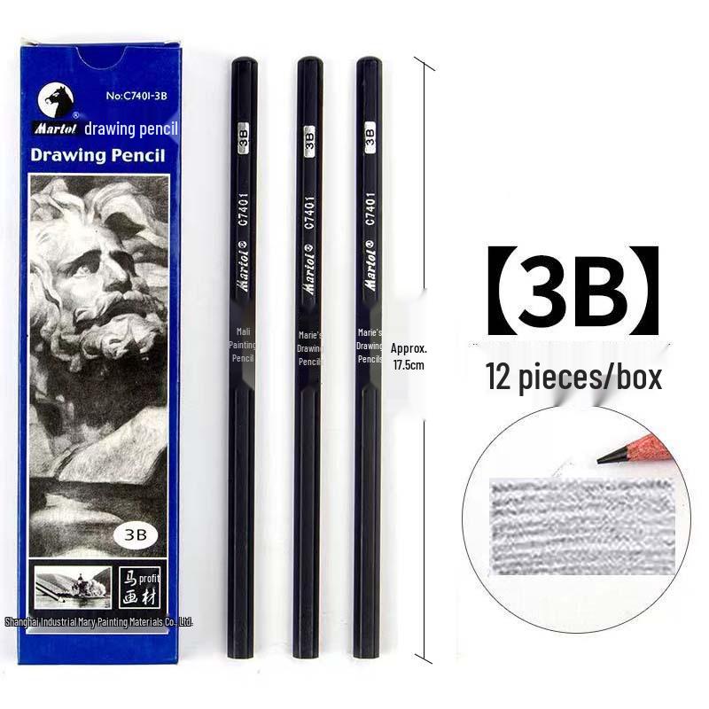 Mali Brand Charcoal Sketch Pencil Set - Includes 2B, 4B, 6B, 8B for Art Students