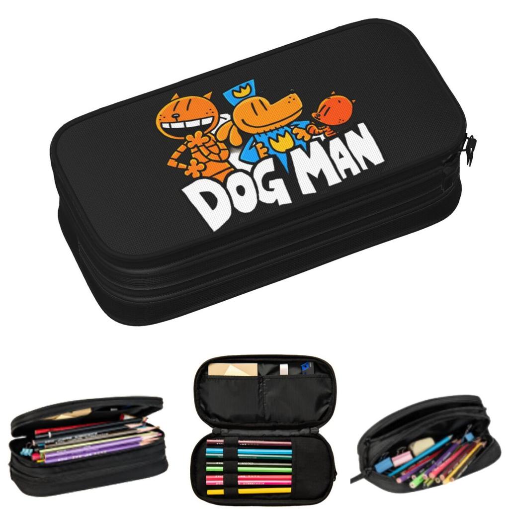 Dog Man en Petey Kat Anime Cartoon Etuis voor Student School Pennendoos Potloodtas Grote Capaciteit Potloodtas
