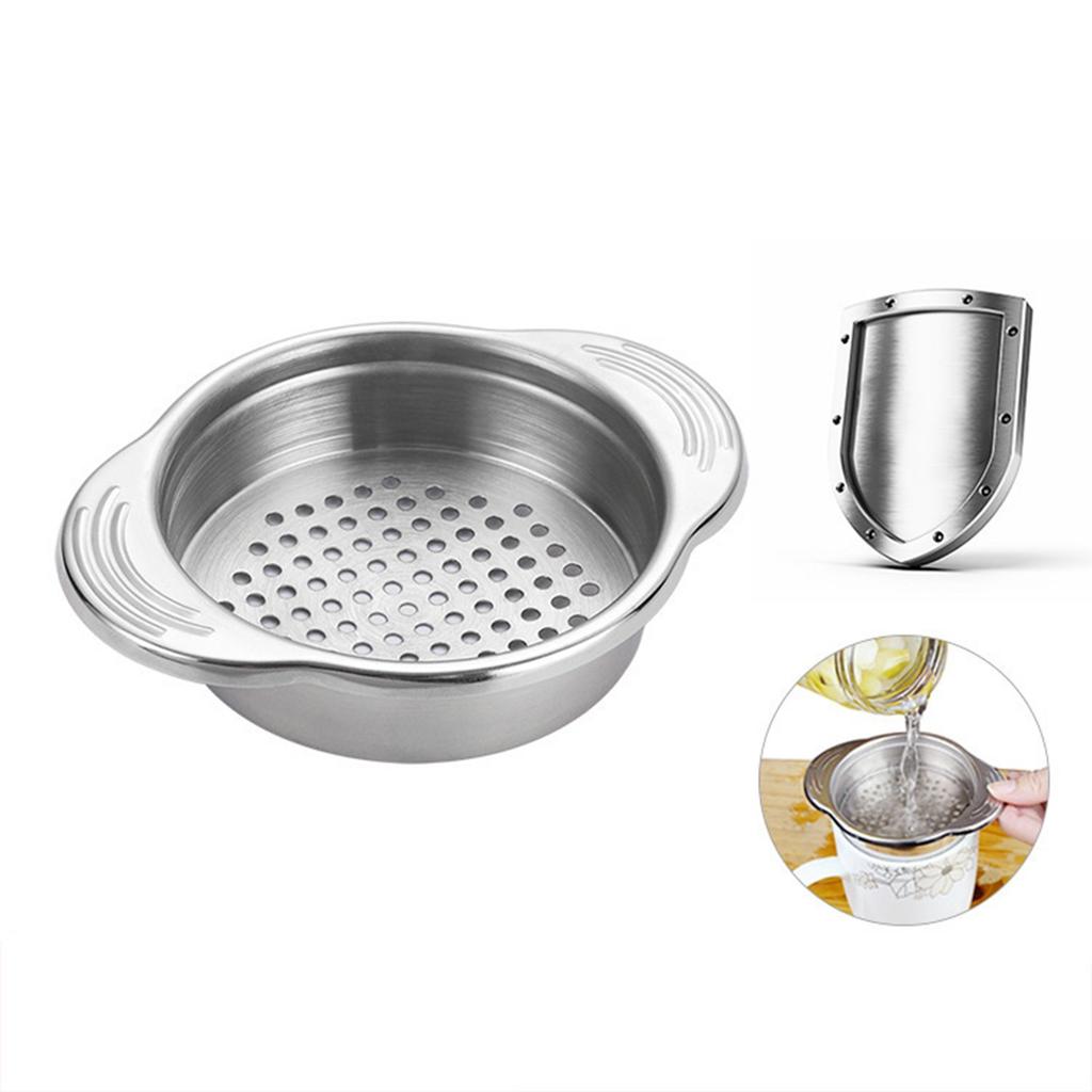 Stainless Steel Food Can Strainer Metal Tuna Press Filter Can Lid Colander Oil Drainer Kitchen Tools For Beans Vegetables