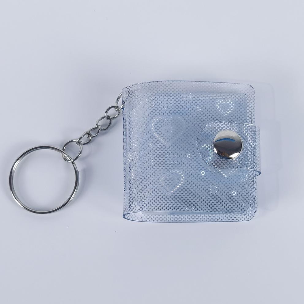 Mini 1-2 Inch Photo Album with Keychain and Stickers for Children's Memories