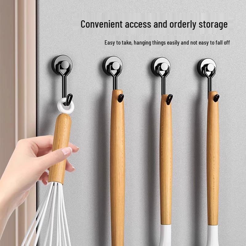 Strong Magnetic Hooks for Refrigerator, Wall & Door Mount, Traceless Adhesive