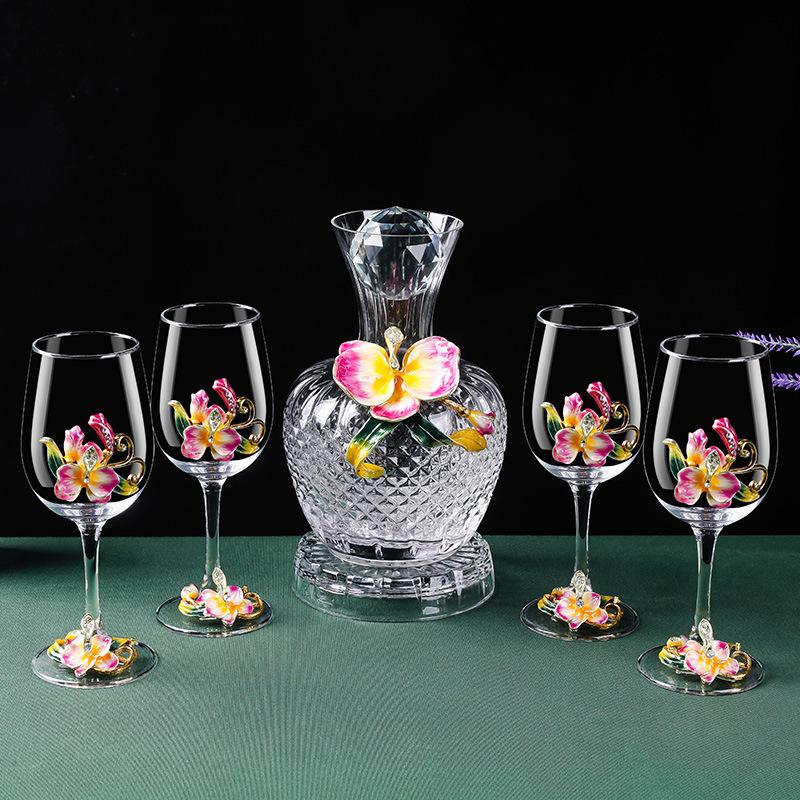 

Эмалевый Цвет Бокал для Красного Вина Фаленопсис Высококлассный Бокал Вращающийся Декантер Бокал для Вина Декантер-Скорпион