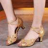 Ladies Latin Dance Shoes Female Adult Mid-heel Dance Shoes Women's Square Dance Ballroom Dance Soft-soled Sandals