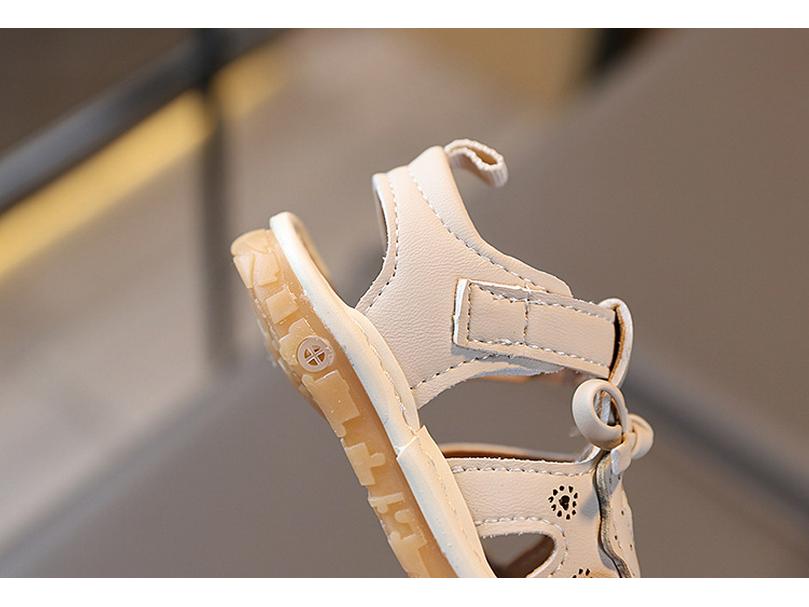 Summer Baby Girl Squeaky Sandals - Soft Sole, Non-Slip, Closed Toe Walker Princess Shoes