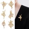 Cute Dancing Girl Brooches  Ballet Dancer Brooch Pins Dancing 6-piece Gold and Silver Series Brooch Jewelry Accessories