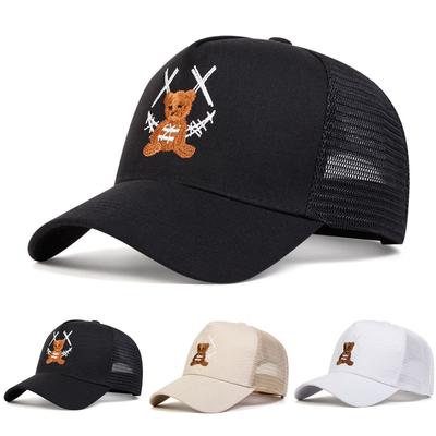 1 sztuka Unisex Uroczy Xx Niedźwiedź Haftowana Siatkowa Czapka Baseballowa Outdoor Regulowana Ochrona Przeciwsłoneczna Czapka Rekreacyjna Wiosna Lato Podróż Wakacje