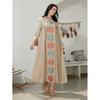 New Middle East Robe Women Clothes Fashion Casual Loose Print Sequins Dress Embroidered Dress