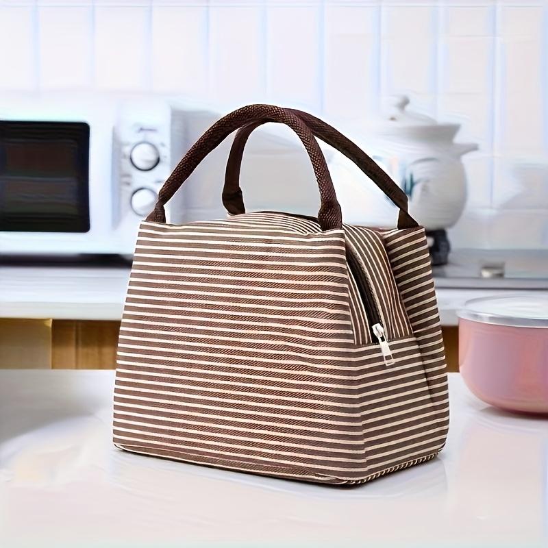 Insulated Leak Proof Lunch Bag with Strawberry White Design Durable Oxford Fabric Non Food Contact, Lunch Bag Insulated