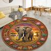 Elephant Decoration Round Area Rug,Carpet Rug for Living Room Bedroom Sofa Playroom Decor,Non-slip Floor Mat98