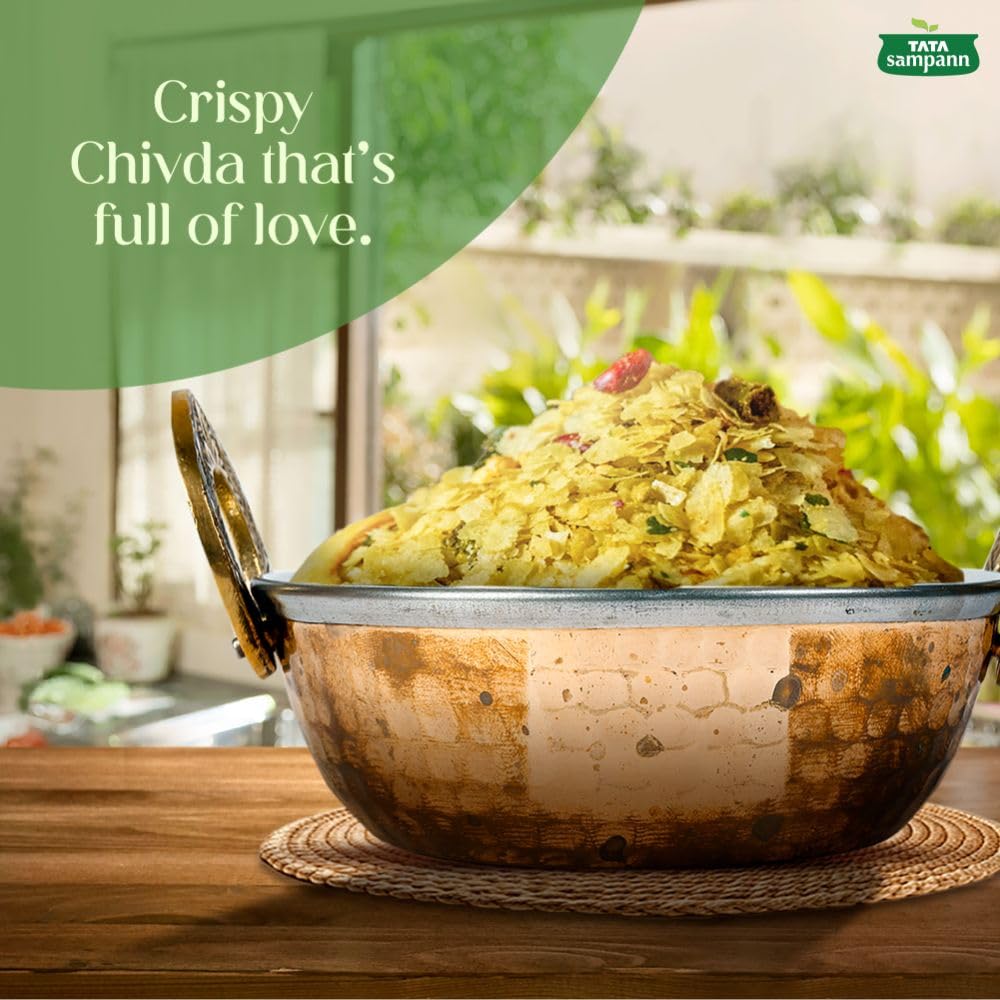 TATA Sampann Poha Alb Subțire 500g Orez Fulgi Pentru Rețete Sănătoase de Mic Dejun Gustare