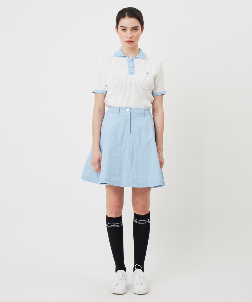 AVEN Boucle Knit Polo Shirt White