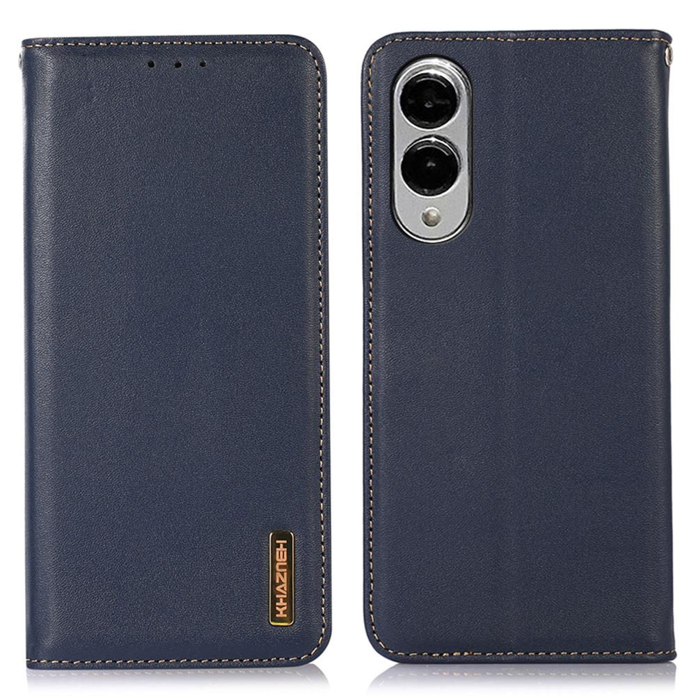 KHAZNEH For Samsung Galaxy S25 Edge Case Wallet Genuine Cow Leather Phone Cover Nappa Texture