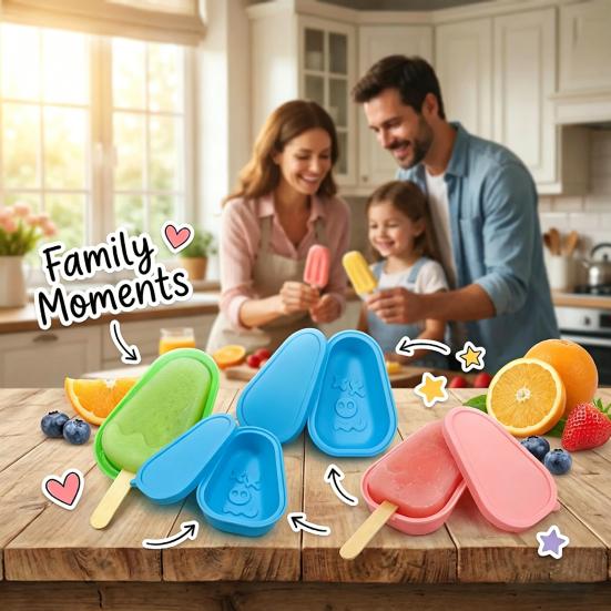 Ice Cube Mold Easy Demould Food Grade Silicone Popsicle Tray with Leak-Proof Lid Odor-Free Safe DIY Freezing Tray