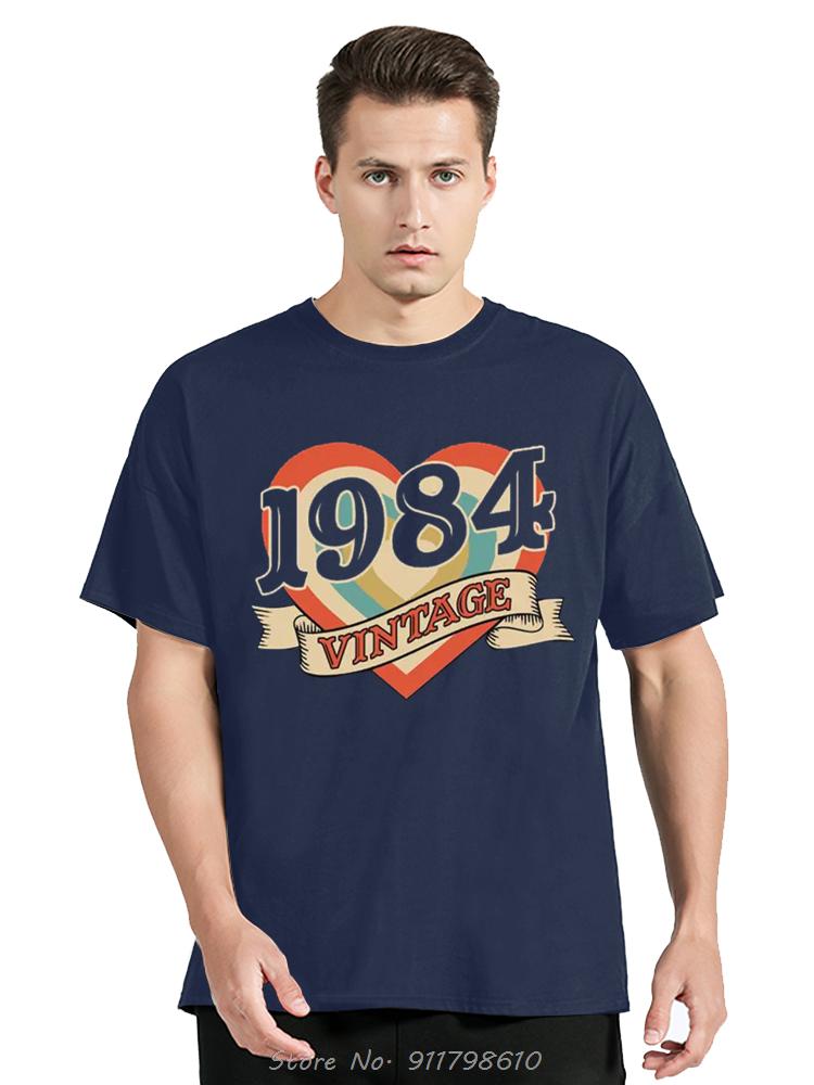 Vintage 1984 Birthday Cotton T Shirt For Oversized Cotton Clothing Retro T-shirts Born In 1984 Clothes Forunisex Tops Tee