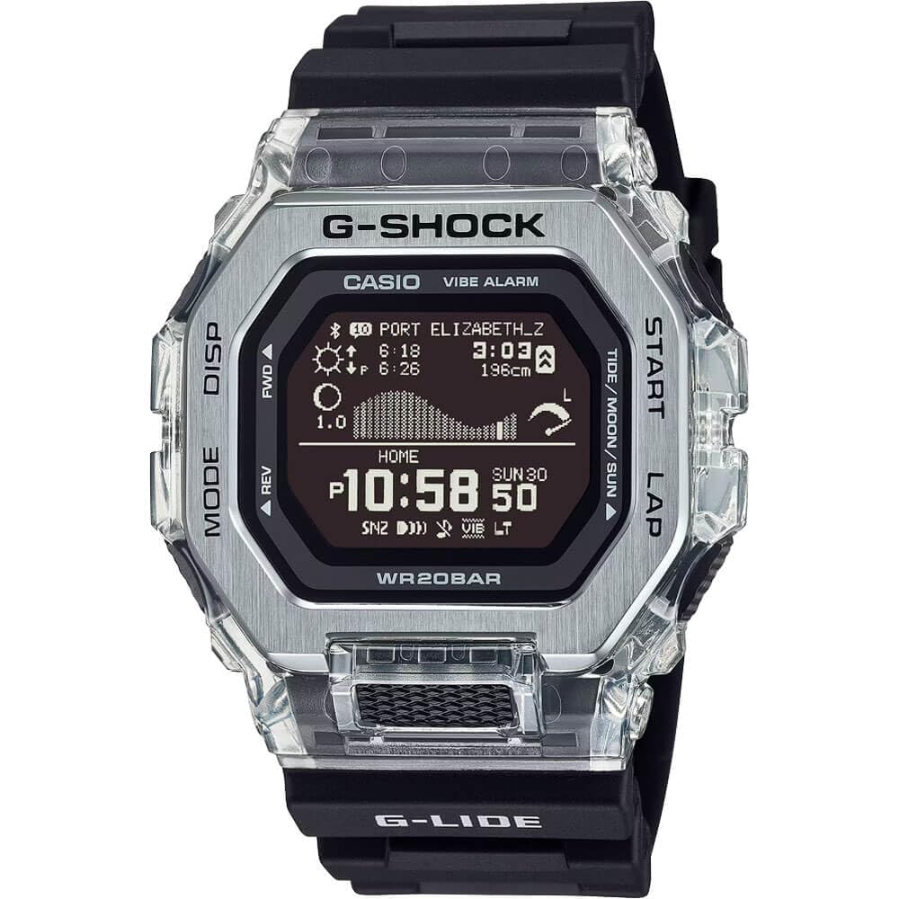 Часы Casio Серия Gleaming Wave Черные G-Shock GBX100S-1 G-Lide - чёрный