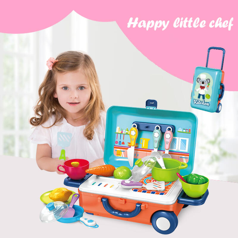 Children'S Simulation Play House Kitchen Toys Girls Beauty Portable Tools Utensils Tableware Trolley Case Doctors Medical Kit