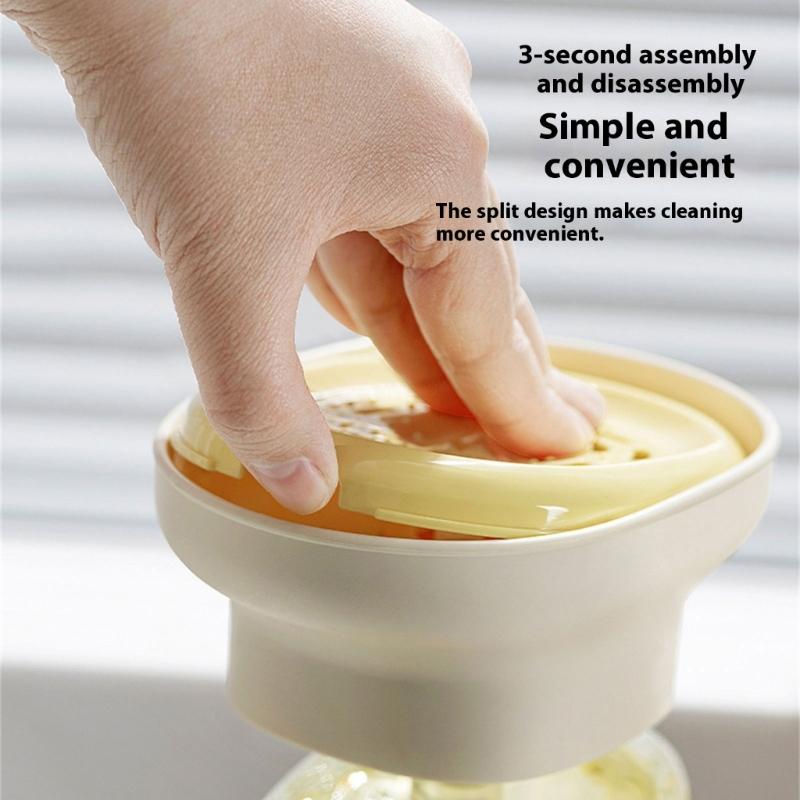 Hygienic Dishwashing Liquid Press Sink Hand Soap Dispenser Kitchen Detergent Presser Pump With Sponge Tray