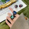 Jewelry Copper Bottom Gold-Plated Simulation Color Treasure Dry Rose Ring Main Stone 12 * 16