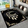 Dreamcatcher Moon Rug for Boho Chic Living Room | Black Gold Astrology Carpet | Spiritual Home Decor Items Skid Resistant Carpet