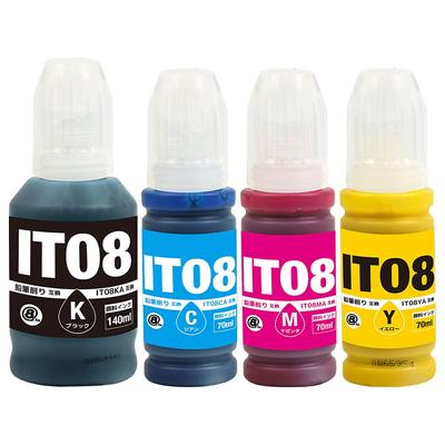 IT08 alle Farben Qualität Neu kompatibler Tintenflaschentyp für Bedienungsanleitung mit dreifacher Garantie von (KA/CA/MA/YA) - 4-Farben-Set, [Bester