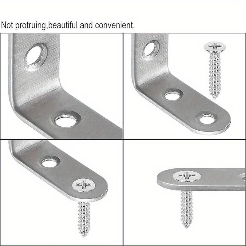 20pcs Corner Brace Stainless Steel L Shaped Bracket Right Angle Bracket Joint Bracket