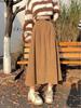 2025 Korean Style Women's High Waist Corduroy A-line Skirt – Autumn/Winter Retro Long Skirt with Large Hem and Slimming Fit