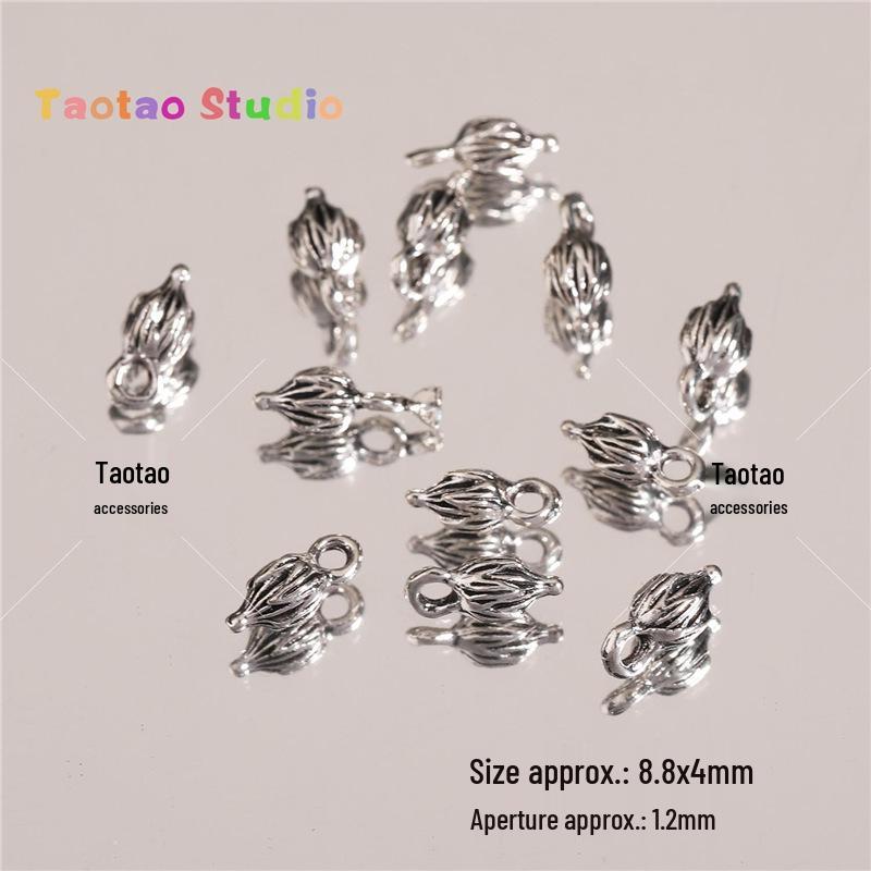 Tibetan Antique Silver Flower Spacer Beads Pendant for DIY Jewelry