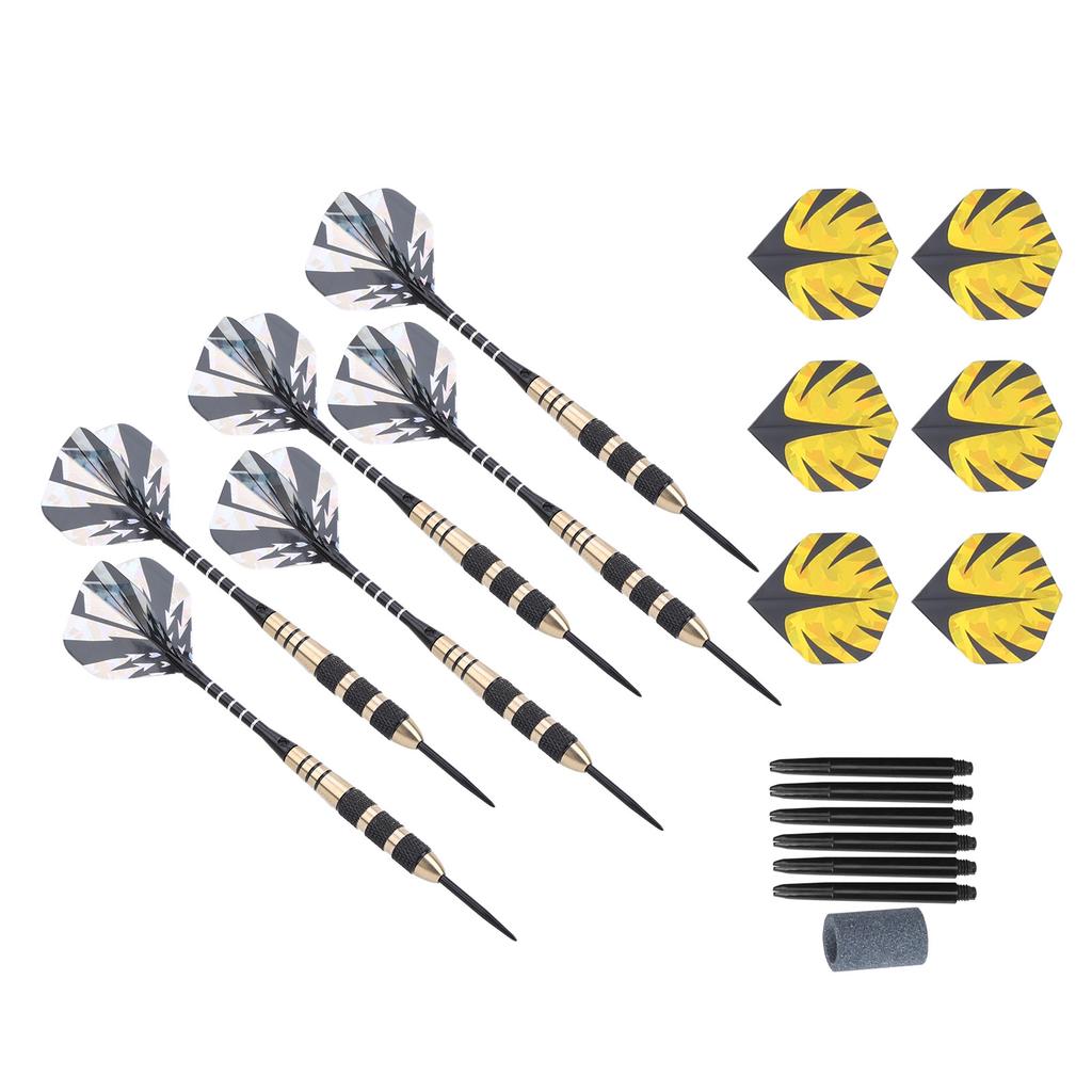 Darts Kit 12 Dart Tail Flights Shafts Black Nickel Copper Hard Tip Detachable Sports Game Supplies
