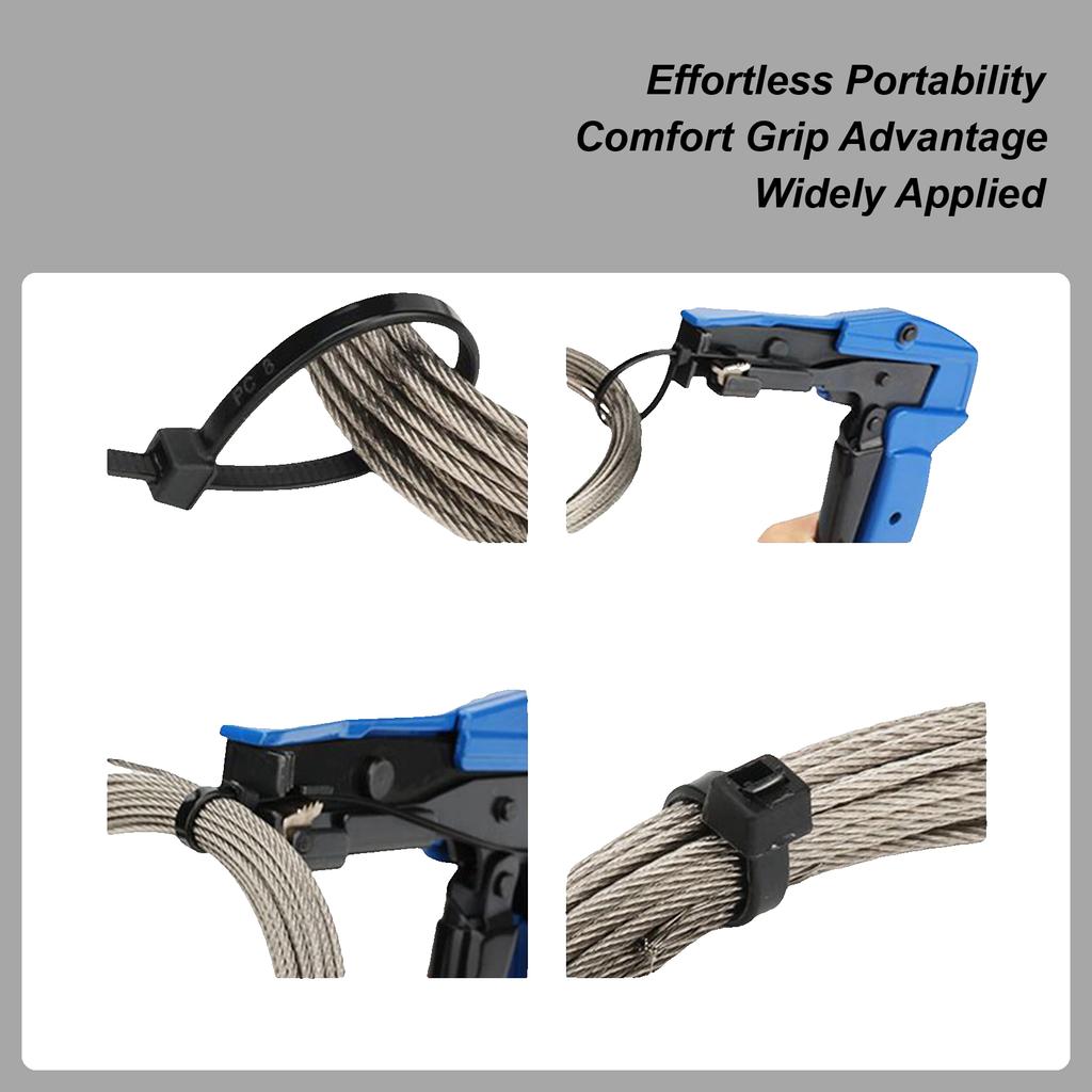 Cable Tie Tool Fasten And Cut Zip Tie Tool With Handle Ergonomic Tightener For Gardening Data Center Car Electronics Automotive