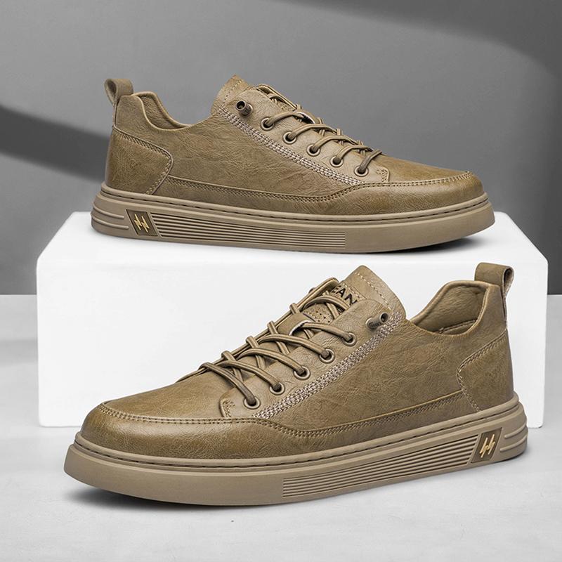 High End Brand Men's Genuine Leather Casual Shoes Simple White Wear-resistant Sole Men's Oxford Shoes Fashionable Sports Shoes