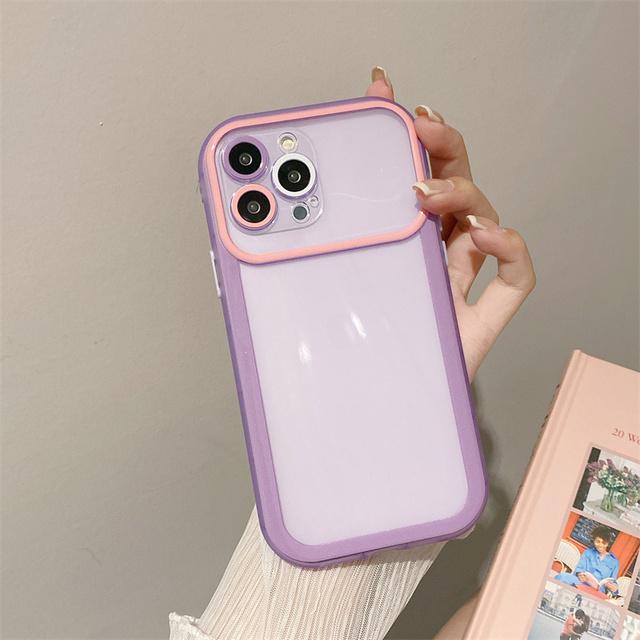 Candy Color Clear Camera Lens Protection Phone Case For Iphone 13 12 Pro Max 11 X Xr Xs Max 13 Shockproof Silicone Cover Coque
